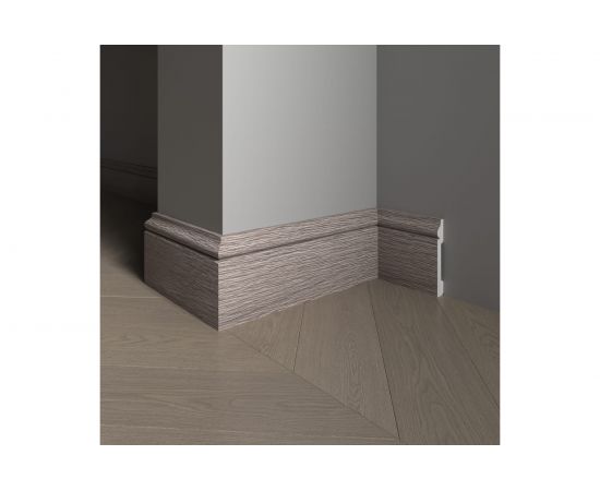 Напольный плинтус Decor-Dizayn ударопрочный, влагостойкий, серый, 79х13х2400 мм 005-80SH – изображение 3