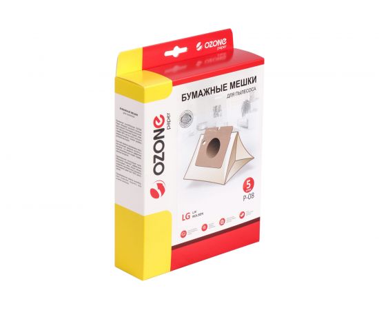 Мешки-пылесборники бумажные (5 шт; с микрофильтром) для LG/LIV/ROLSEN OZONE P-08 – изображение 4