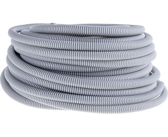 Гофрированная ПП труба Экопласт легкая, с зондом, диаметр 25 мм, цвет серый 60125 – изображение 5