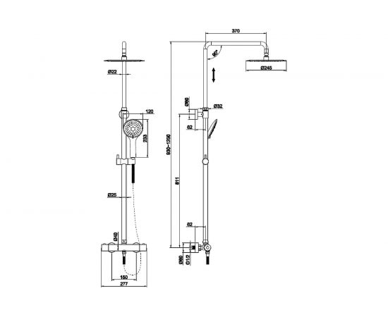 Душевая система Cersanit BRASKO BLACK с термостатом 63112 – изображение 9