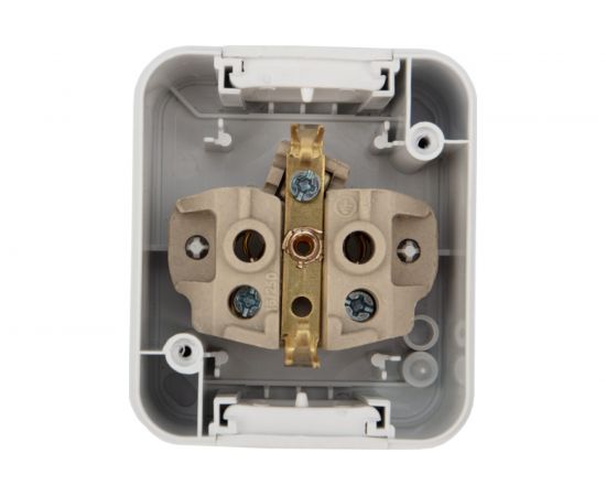 Накладная розетка KRANZ керамика с заземлением IP54 16А белая KR-78-0605 – изображение 9