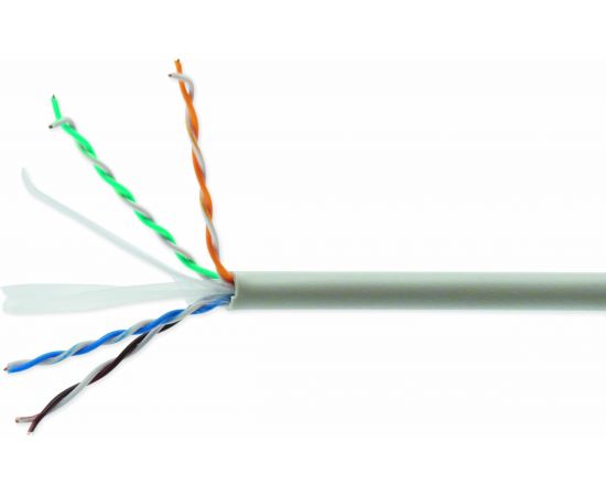 Кабель Cablexpert UTP6, 4 пары, 0.57 мм, CCA, одножильный, 305м, серый UPC-6004-SOL 
