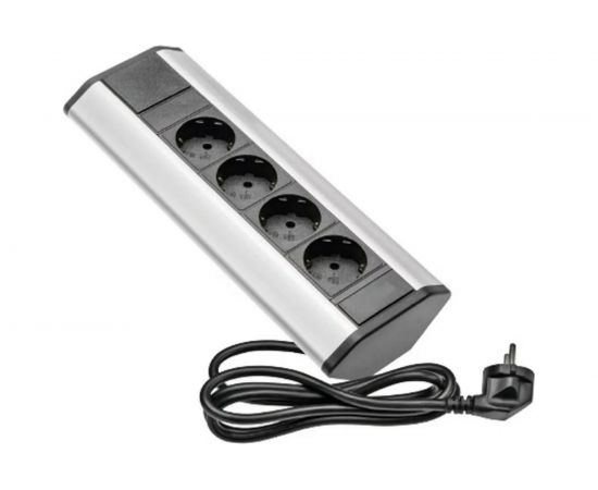 Угловой блок розеток Inrior на 4 EURO розетки, ODEN-04-80 