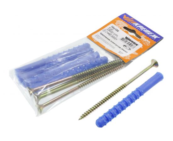 Набор крепления плинтусов VIPкрепеж 10/100 дюбель ежик 4шт/4шт 23020 VIPL 