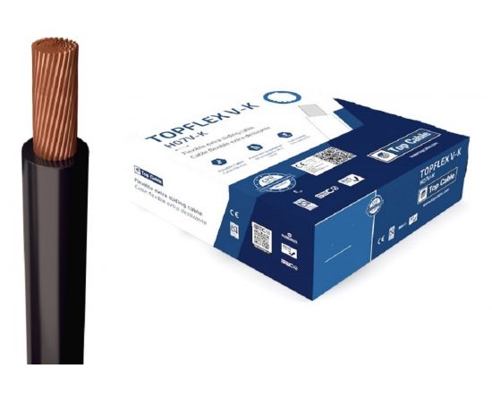 Монтажный гибкий провод Top Cable 1Х0,75 черный TOPFLEX V-K H05V-K ПВ3 131N000SR100(100м) 