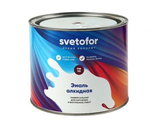 Эмаль Светофор ЛЮКС ПФ-115 светло-серая, 1.8 кг ТД000004566 