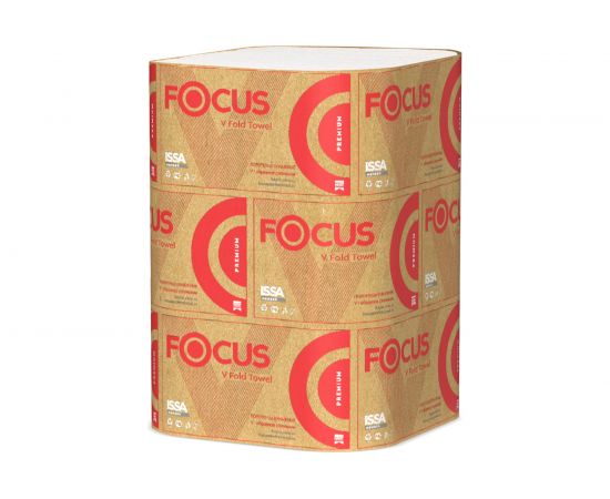 Бумажное полотенце FOCUS PREMIUM листовое, 2-слой, V-сложения, белое H-5049974 
