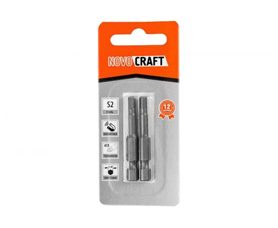 Биты (2 шт; HEX4; 50 мм) NOVOCRAFT В46-21-050040G 