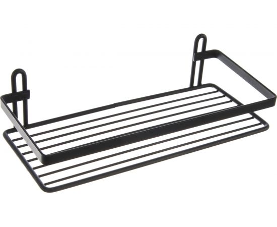 Полка в ванную TEKNO-TEL ES081B прямая, 1 ярус, черный матовый 00-00002893 