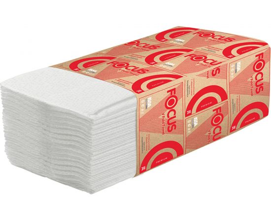 Бумажное полотенце FOCUS PREMIUM листовое, 2-слой, V-сложения, белое H-5049974 – изображение 2