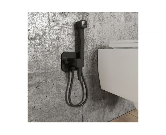 Встраиваемый смеситель с гигиеническим душем IDDIS матовый черный 004BLS0i08 – изображение 2