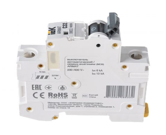 Автоматический выключатель IEK ARMAT M06N 1P C 32А AR-M06N-1-C032 – изображение 2