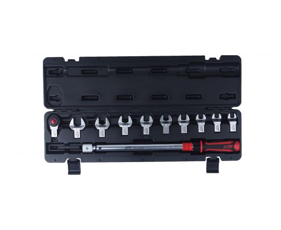 Динамометрический ключ JTC 14х18 с набором рожковых насадок 11 предметов диапазон 40-200 н/м 6835K – изображение 2
