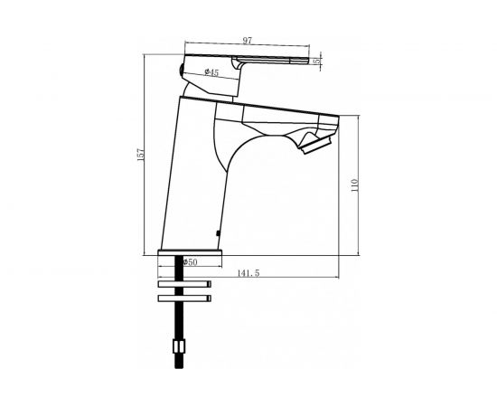 Смеситель для раковины с гигиенической лейкой Swedbe Olymp однорычажный 1860 – изображение 2