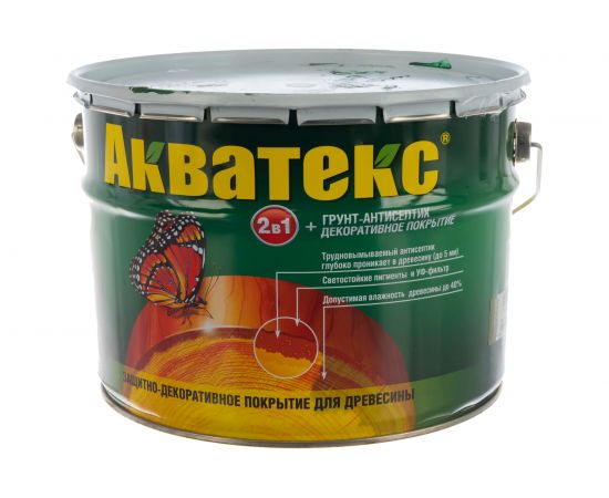 Грунт-антисептик Акватекс еловая зелень 10 л 522 – изображение 2