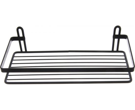 Полка в ванную TEKNO-TEL ES081B прямая, 1 ярус, черный матовый 00-00002893 – изображение 2