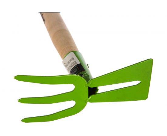 Рыхлитель 3-зубый, загнутый зуб, комбинированный, профиль ""трапеция"",деревянная рукоятка СИБРТЕХ 62341 – изображение 2