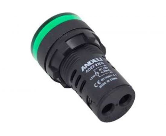 Лампа ANDELI AD16-22DS, LED, матрица, d22мм, зеленый, 24В, AC/DC ADL10-139 – изображение 2