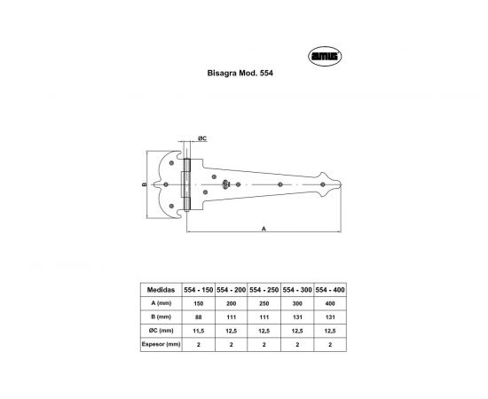 Петля Amig 554-200 NGM bisagra 6418 – изображение 2