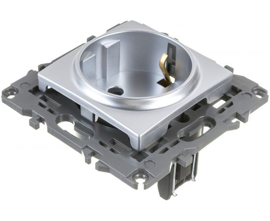 Розетка ЭРА Elegance 2P+E Schuko, 16A-250В, IP20, алюминий 14-2101-03 Б0034266 – изображение 2