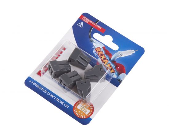 Соединительная 4-х проводная клемма REXANT с пастой 0,75-2,5 мм2 5шт 06-0207-A5 – изображение 3