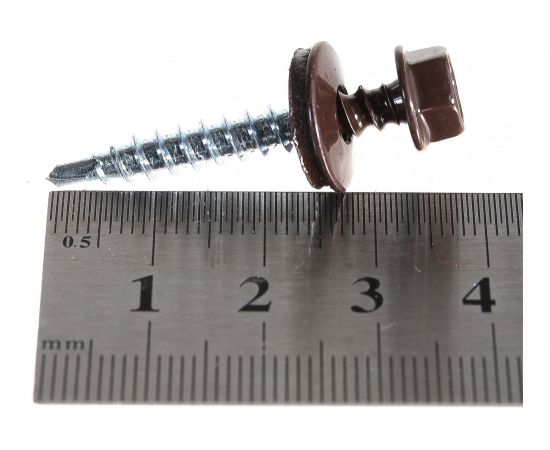 Кровельный саморез ГОСКРЕП 4.8х35 RAL 8017 коричневый шоколад, 250 шт., б.пл.конт. 1000 мл 2-0016700 – изображение 3