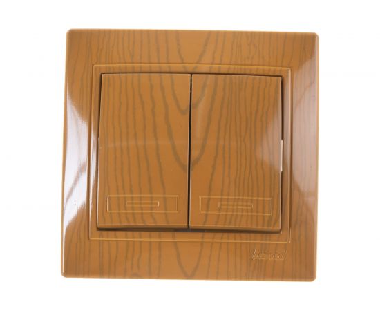 Двойной выключатель Lezard MIRA, ольха, 701-0701-101 – изображение 5