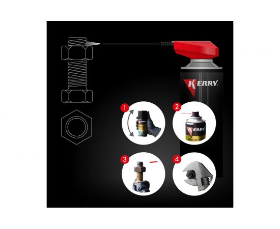 Жидкий ключ KERRY средство для отвинчивания приржавевших деталей KR-940-5 11606157 – изображение 5