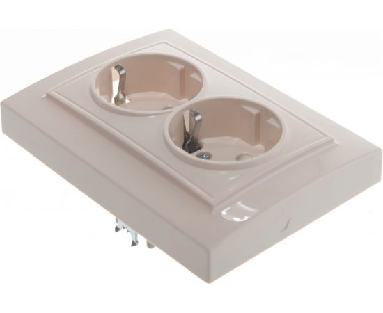 Розетка STEKKER 2-местн.с/з 220В 16А с защитн.шторкой серия Эрна слоновая кость PST16-9014-02 39240 – изображение 6