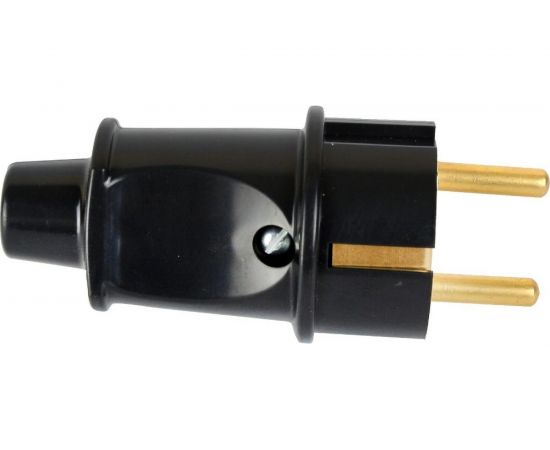 Разборная прямая евро вилка Volsten Sb2-PZ21 16А черная с заземлением модель В 16-005 14442 