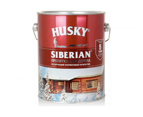 Декоративная пропитка-антисептик HUSKY SIBERIAN для дерева полуматовая палисандр 2,7 л 28832 