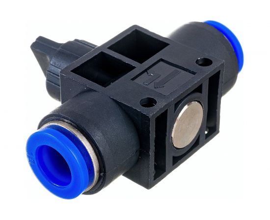 Прямой фитинг цанговый Pegas с краном 10 мм - 10 мм Pegas pneumatic 6006 – изображение 2