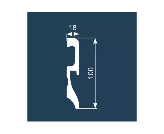 Плинтус Cosca decor PX033 100x18 мм, 2000 мм, экополимер СПБ100512 – изображение 2