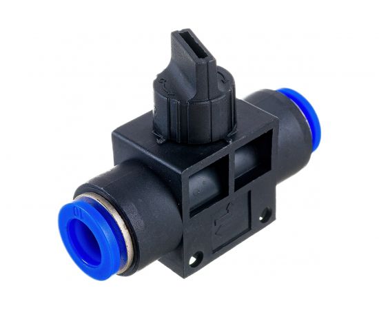 Прямой фитинг цанговый Pegas с краном 10 мм - 10 мм Pegas pneumatic 6006 – изображение 3