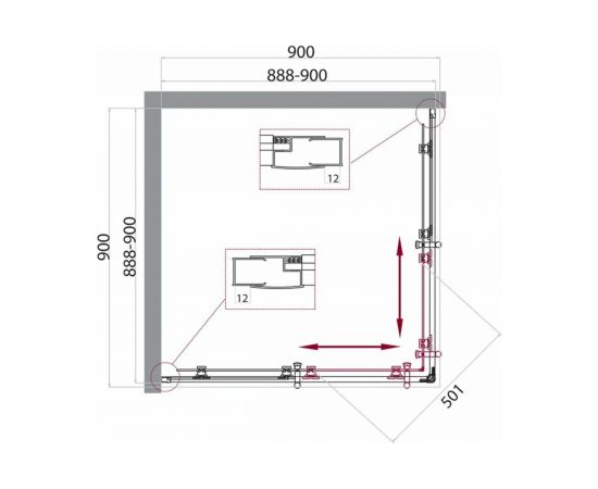 Душевой уголок BelBagno UNO-195-A-2-90-P-Cr – изображение 4