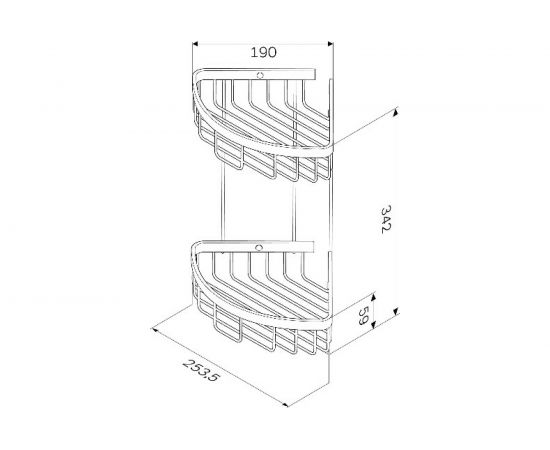 Корзина для душа AM.PM Sense L угловая, двухъярусная A7452200 – изображение 5