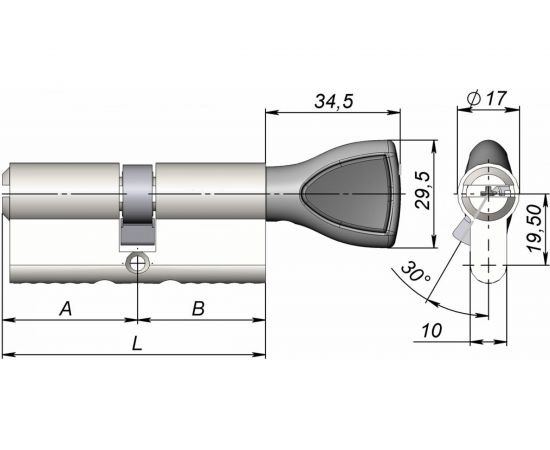 Цилиндровый механизм CRIT V-238 80 Хп 03311 – изображение 5