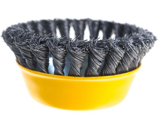 Щетка чашечная PROFESSIONAL (120 мм; М14; плетеные пучки проволоки 0.5 мм) для УШМ STAYER 35128-120 – изображение 5