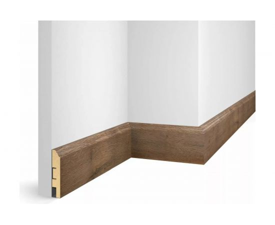 Плинтус COSCA DECOR WP07 экошпон, дуб Муссон, 80x16x2400 мм, МДФ СПБ103657 