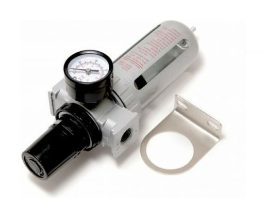 Фильтр влагоотделитель c индикатором давления 3/8" для пневмосистемы ROCKFORCE RF-AFR803 