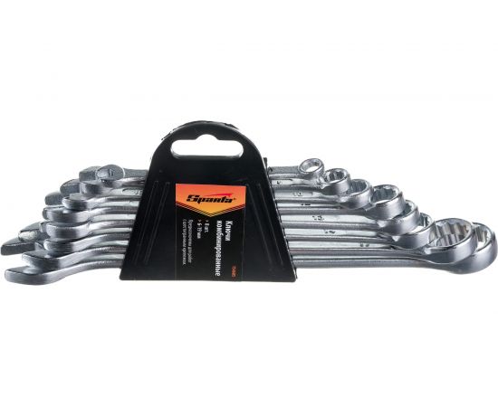 Набор комбинированных ключей 6 - 19 мм, хромированные, 8 шт. SPARTA 154605 