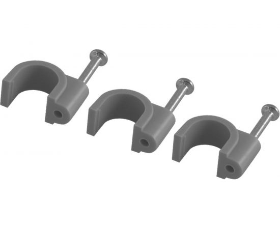 Круглая пластиковая скоба TDM 10 мм, серая, 50 шт. SQ0514-0063 