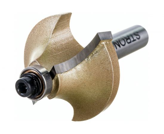 Фреза по дереву кромочная калевочная 33х16 мм, R10 мм, хв-к 8 мм Strong СТФ-10190033 