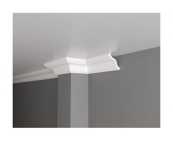 Потолочный карниз Decor-Dizayn ударопрочный влагостойкий под покраску 76Х76Х2000 мм DD44 