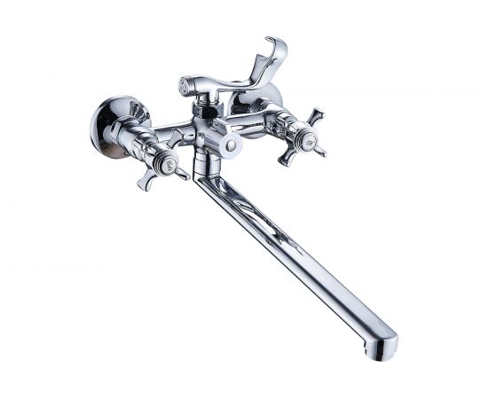 Смеситель для ванны Maxonor длинный излив переключатель в корпусе, хром MN2224 