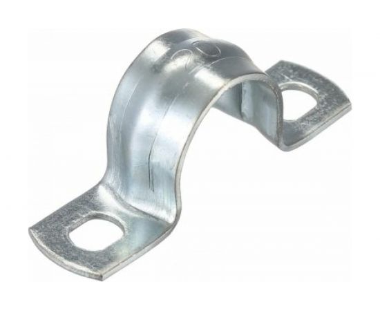 Оцинкованная скоба с двумя отверстиями Экопласт для трубы D20 мм, 5 шт. 43620-5 