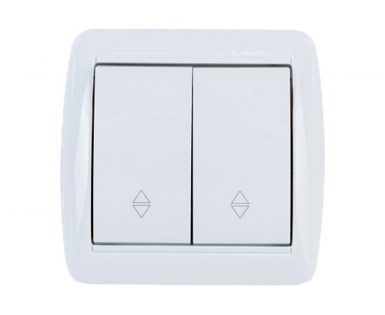 2-клавишный выключатель на 2 направления TDM открытой установка IP44 10А белый "Селигер" SQ1818-0012 