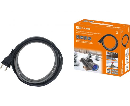 Нагревательный саморегулирующийся кабель TDM Стоплёд НСК25-Н на трубу 25 м, 400 Вт SQ2510-0008 