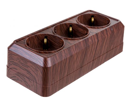 Горизонтальная 3-х местная розетка TDM 2П+3 открытой установки IP20 16A с з/ш бук Ладога SQ1801-0327 – изображение 2