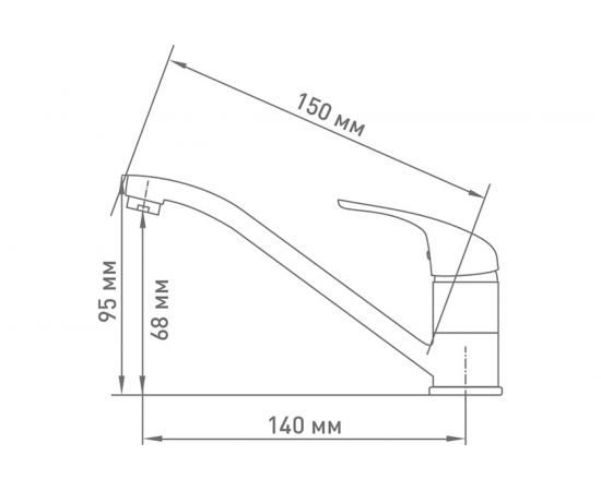 Одноручный смеситель для кухни Klip 805 излив 150 мм тов-205561 – изображение 2